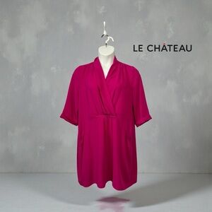 NWOT, Studio Le Château, Wrap Tunic Dress, Plus Size XXL, Fuchsia